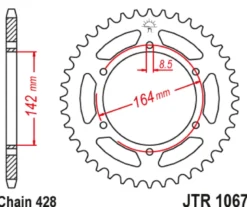 JT Zębatka Tylna JTR1067 rozmiar 428