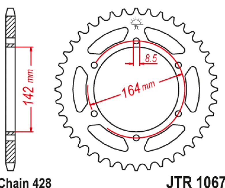 JT Zębatka Tylna JTR1067 rozmiar 428