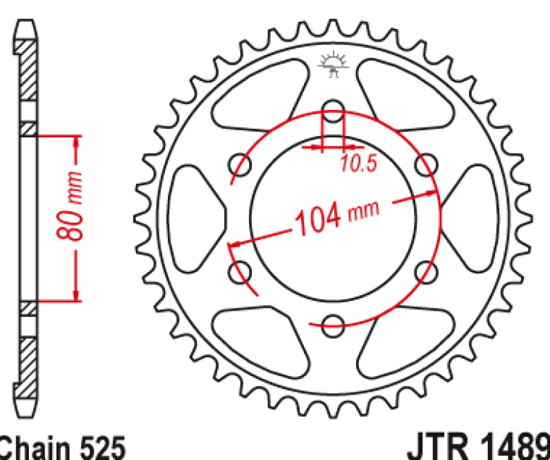 JT Zębatka Tylna JTR1489 rozmiar 525