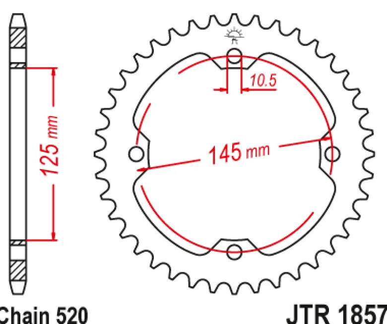 JT Zębatka Tylna JTR1857 rozmiar 520