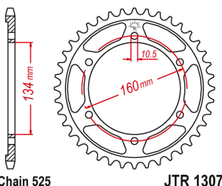 JT Zębatka Tylna JTR1307 rozmiar 525