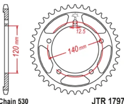 JT Zębatka Tylna JTR1797 rozmiar 530