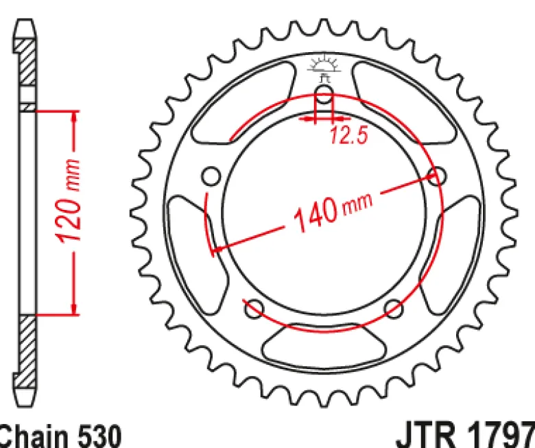 JT Zębatka Tylna JTR1797 rozmiar 530