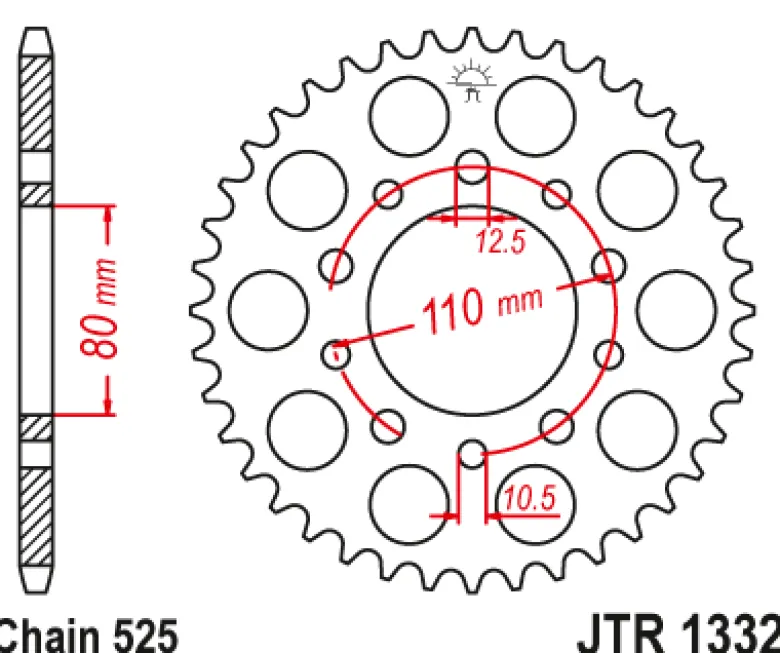 JT Zębatka Tylna JTR1332 rozmiar 525
