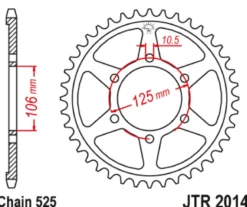 JT Zębatka Tylna JTR2014 rozmiar 525