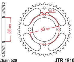 JT Zębatka Tylna JTR1910 rozmiar 520
