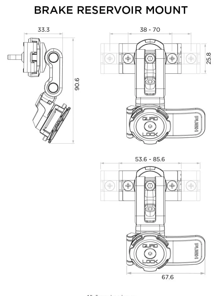 Podstawa mocowana na zbiorniczku hamulcowym Quad Lock® - V2